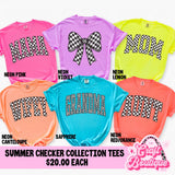 Checkered Comfort Colors Neon Printed Tee
